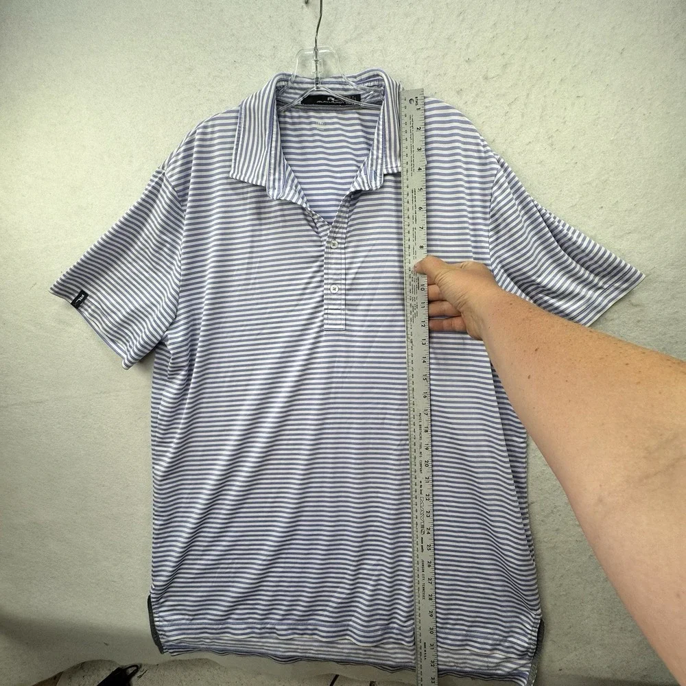 Ralph Lauren‎ RLX Performance Golf Polo Shirt Men Size Large Blue Striped Preppy
